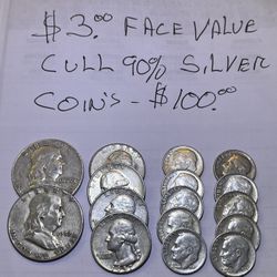 $3.00 Face Value 90% Silver Pre 1964 Coins