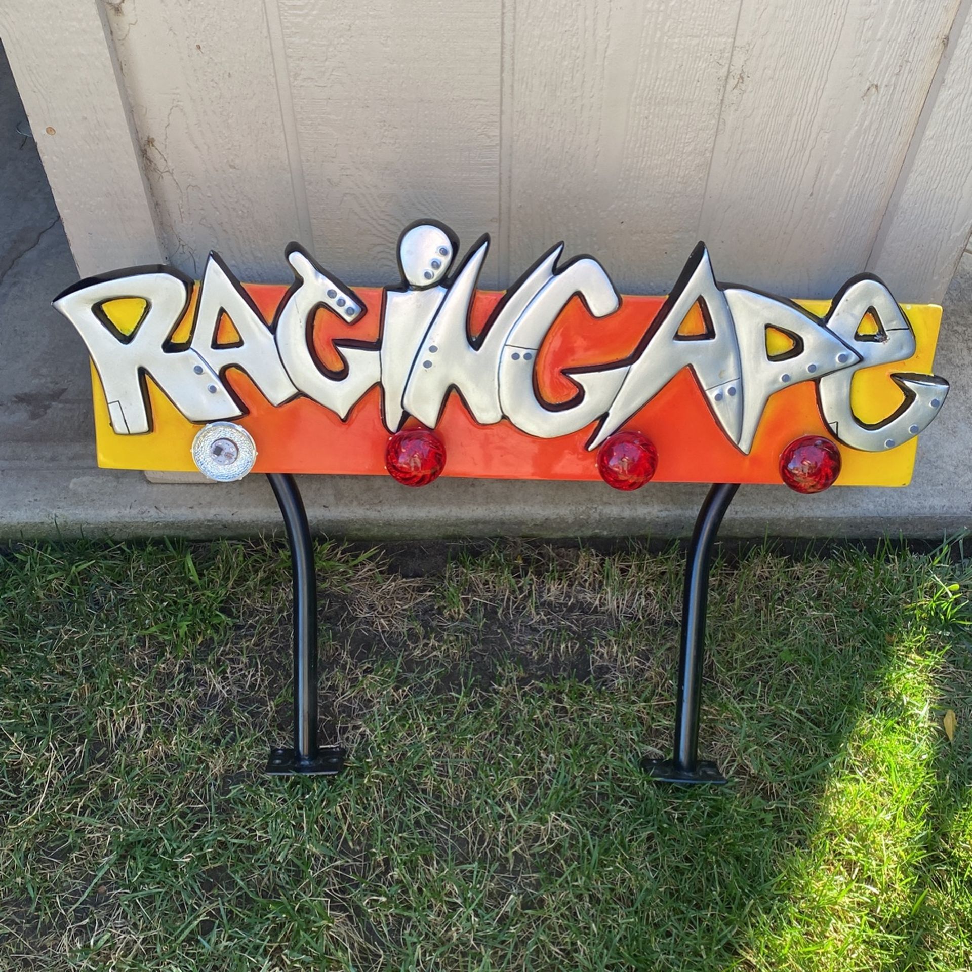 RARE Arcade Game Sign Raging Ape Shocking Chuck E Cheese