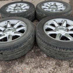 20” GMC Yukon Denali Cadillac Escalade Chevy Silverado Suburban Factory OEM Rims Tires Chrome 