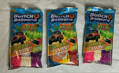 Zuru Bunch O Balloons Lot of 3 Pack of 100 Self Sealing Water Balloons 300 Total
