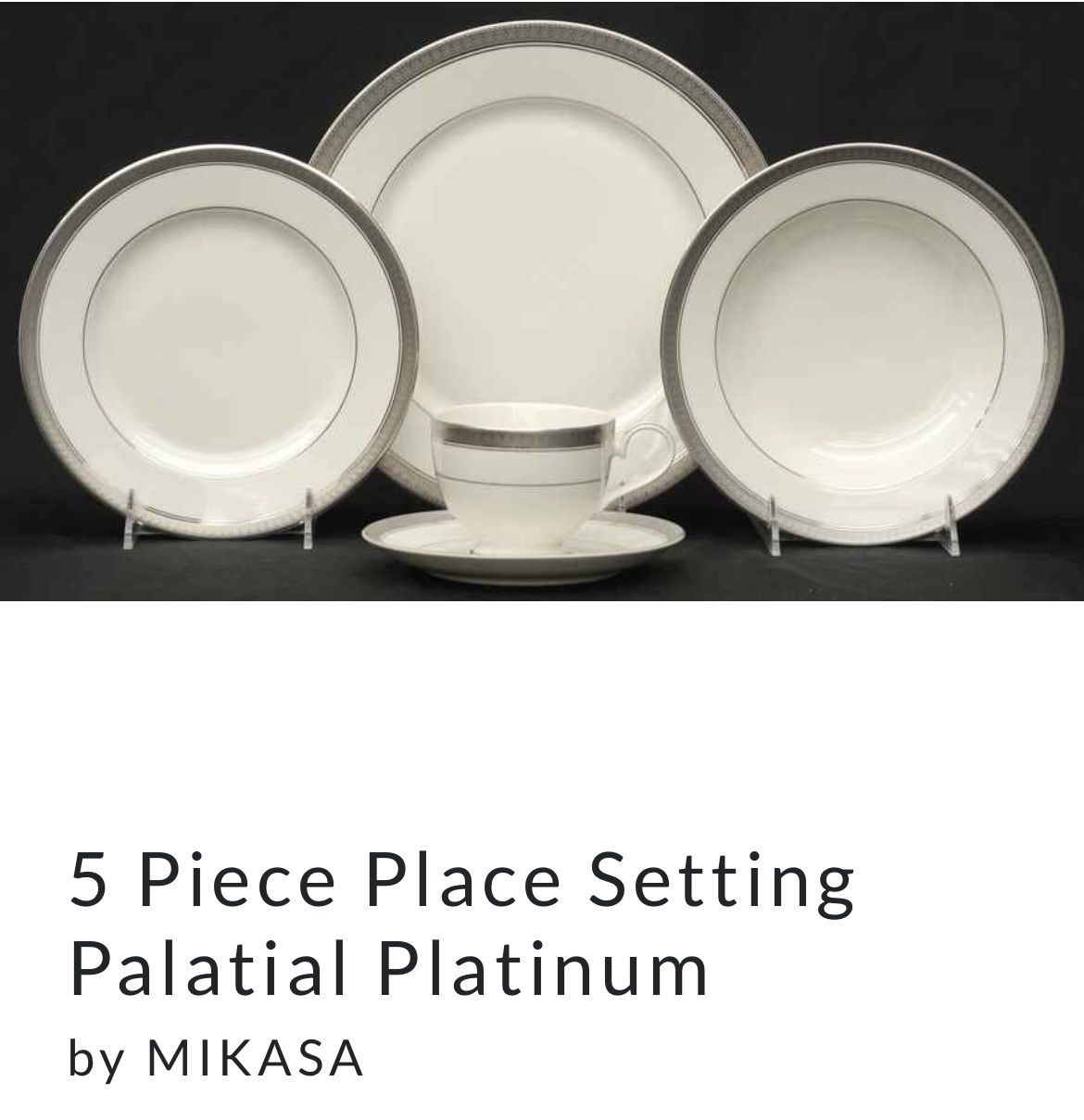 5 Piece Place Setting Palatial Platium by MIKASA