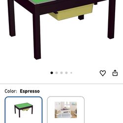 UTEX Large 2 in 1 Kid Activity Table with Storage for Older Kids, Play Table for Kids,Boys,Girls, Espresso