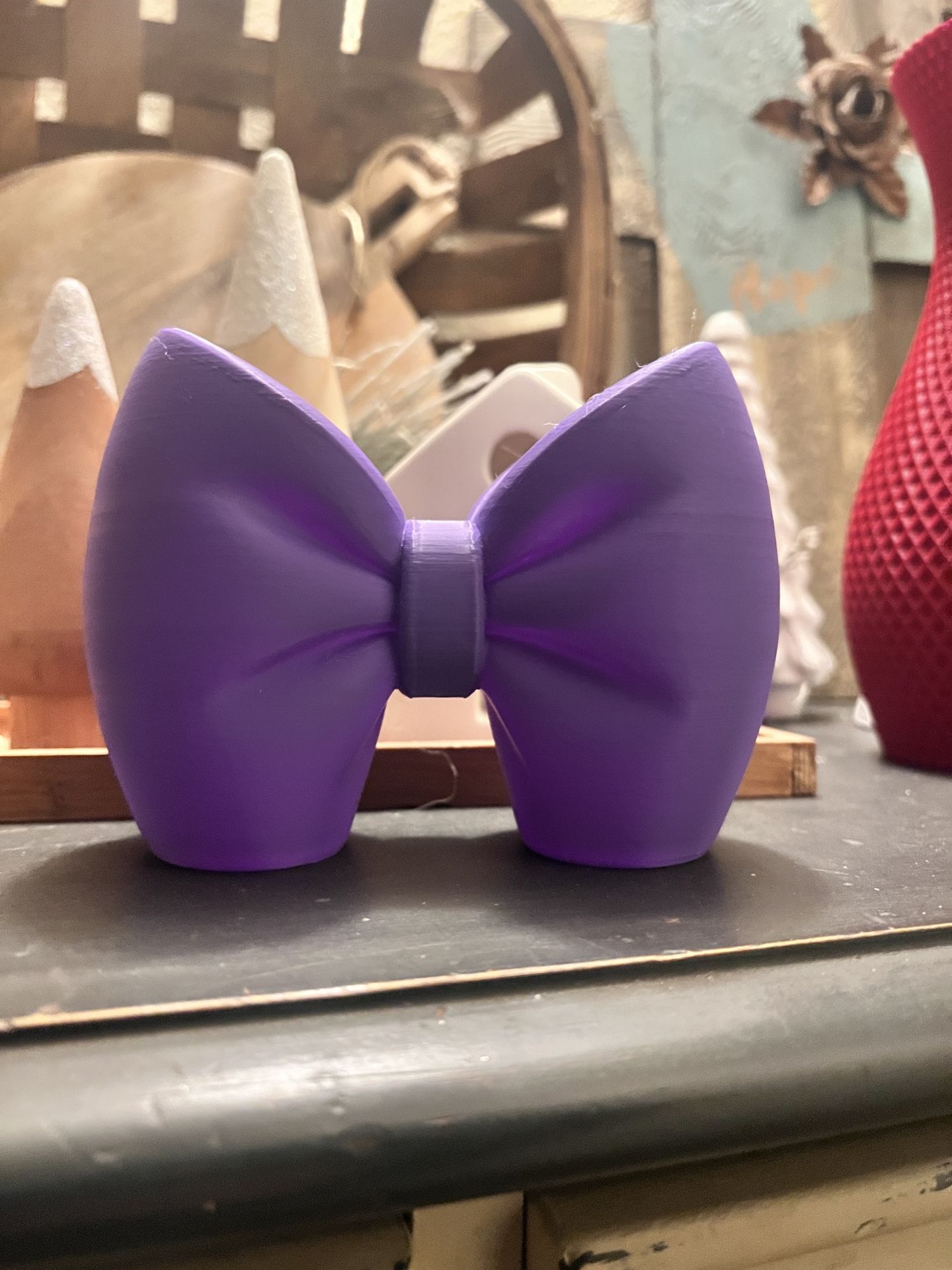 Large 3D Printed Bow Makeup Brush Holder / Pencil Organizer – Custom Colors – Cute Desk & Bathroom Decor