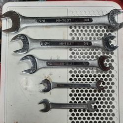 Vintage HI-TEST Open End Wrench Set