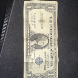 1 Dollar Bill Blue Stamp Series 1953 F
