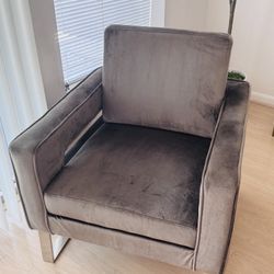 Designer suede armchair set (2)