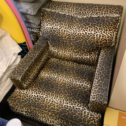 Leopard Accent Chair With Ottoman - Lounge Chair - Living Room Bedroom
