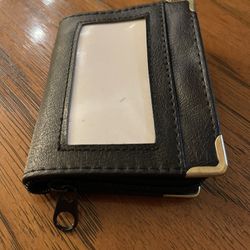New Black Zipper Closure Picture or Credit Card Wallet (See Description!!) 