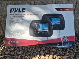 Pyle 7 TFT-LCD Car Head Rest Monitors PL71PHB 1 pair