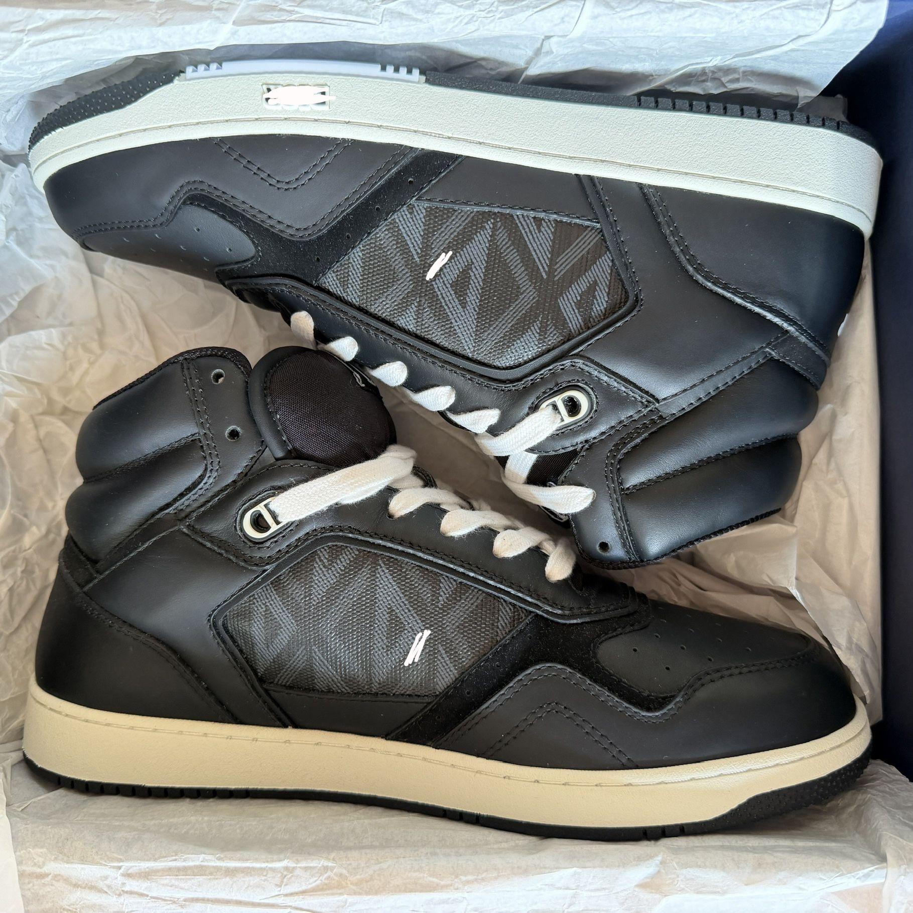 CD Diamond Print High-Top Sneakers – Size 45 EU (Fits 9 US)