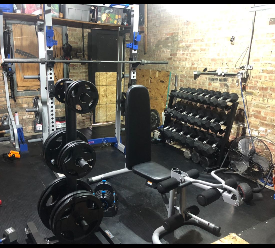 Squat Rack 300 Lbs  Weight Set Including Barbell And Olympic Rubber Grip Weight Set And Weight Plate / Barbell Combo Portable Weight Storage Rack 
