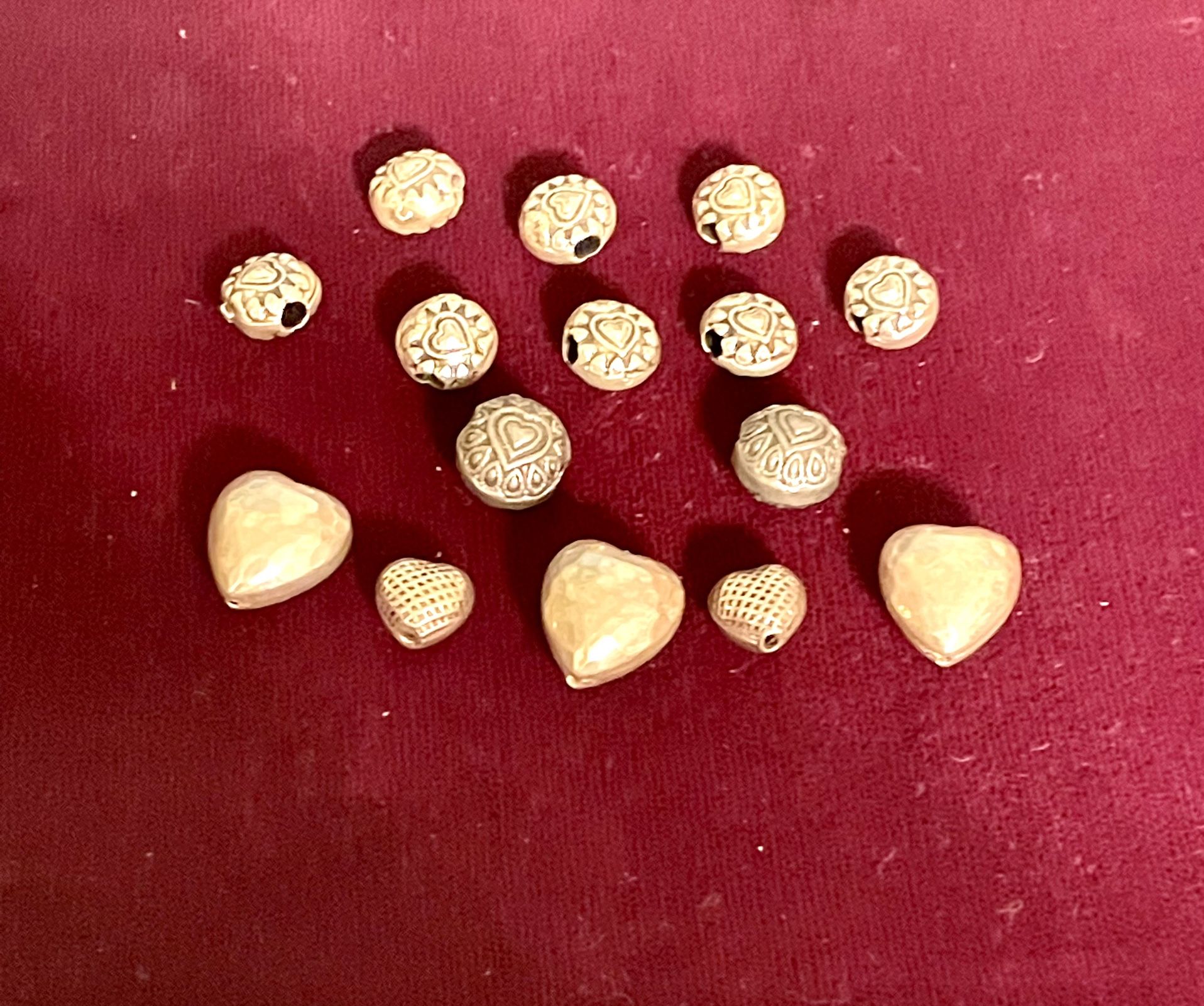 Lot Of Silver Heart Beads