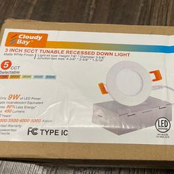 3 inch 5 Color Ultra Thin LED Recessed Light with Junction Box