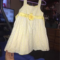 Yellow And White Dress