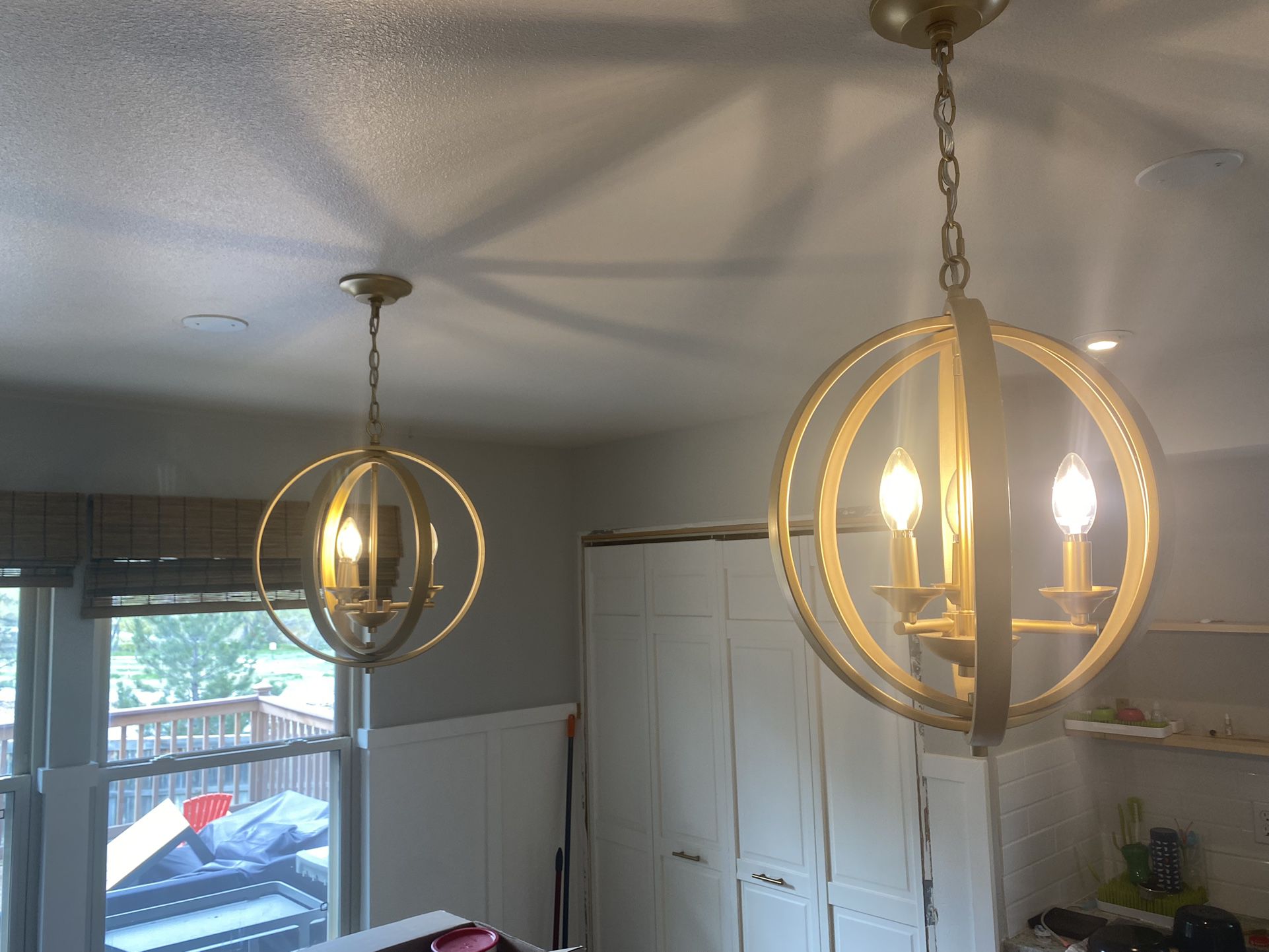 Two Gold Chandeliers