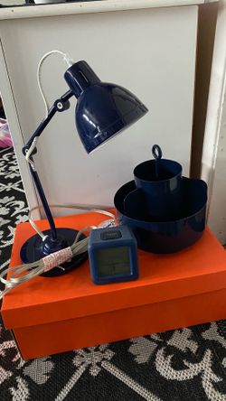 Pottery Barn Kids Desk Lamp, Pencil Rotating Holder & Alarm