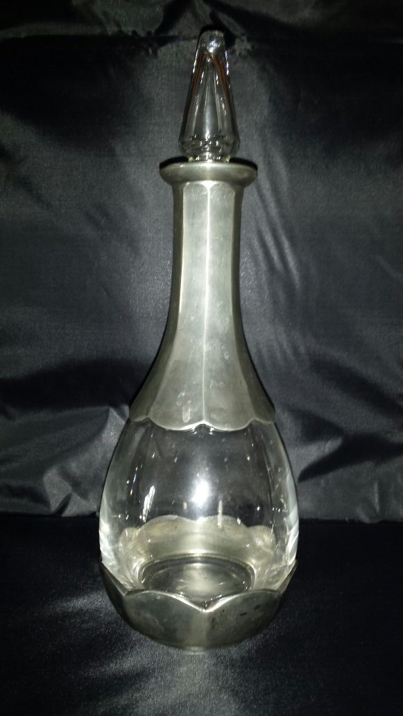 Glass and Pewter decanter