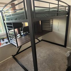 Full Size Bunk Bed With Desk 