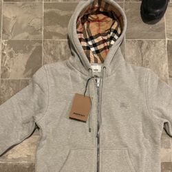 *Best offers* Burberry Letter Graphic Cotton Blend Zip Hoodie