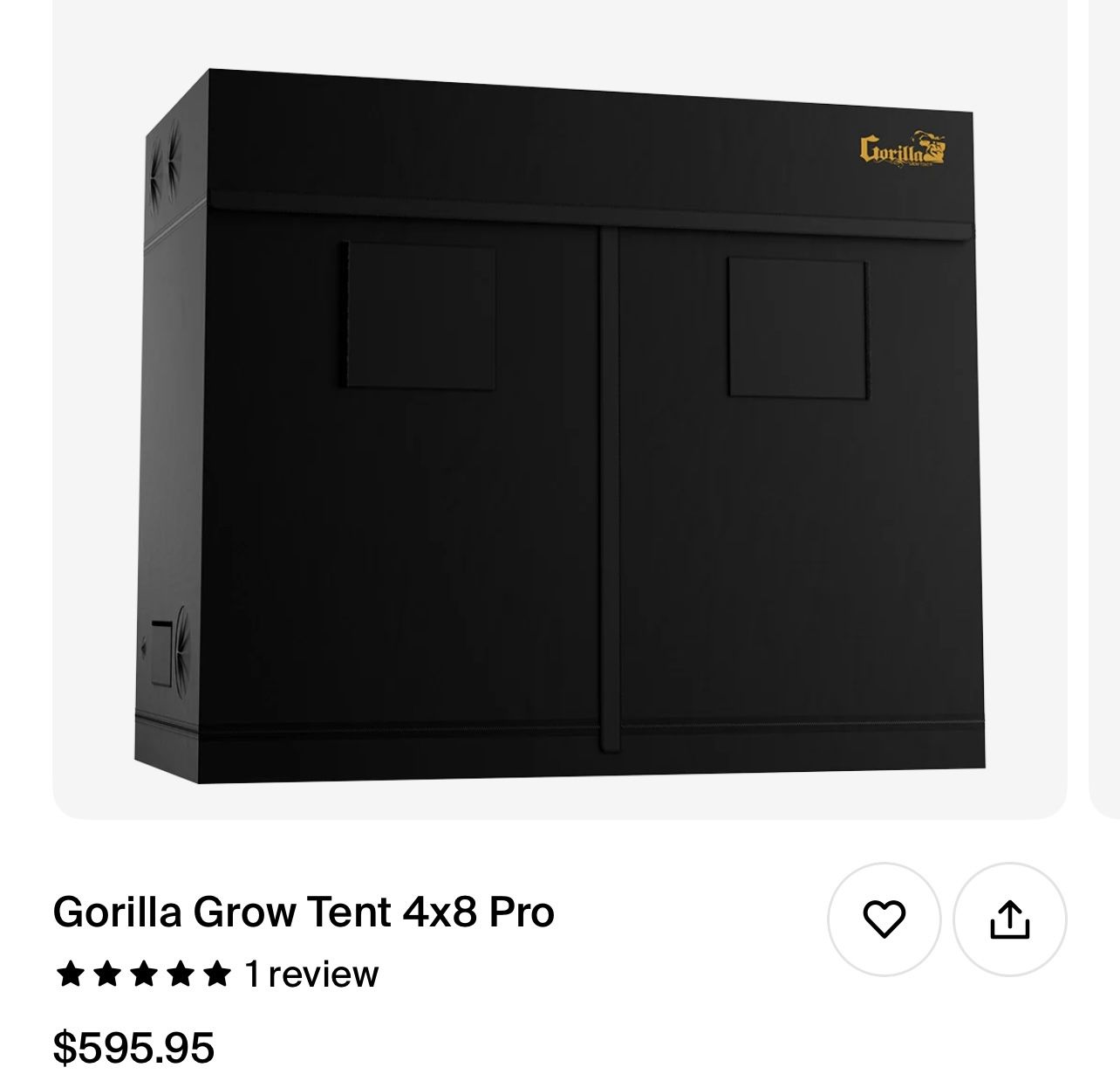 4x8 Used Gorilla Grow tent