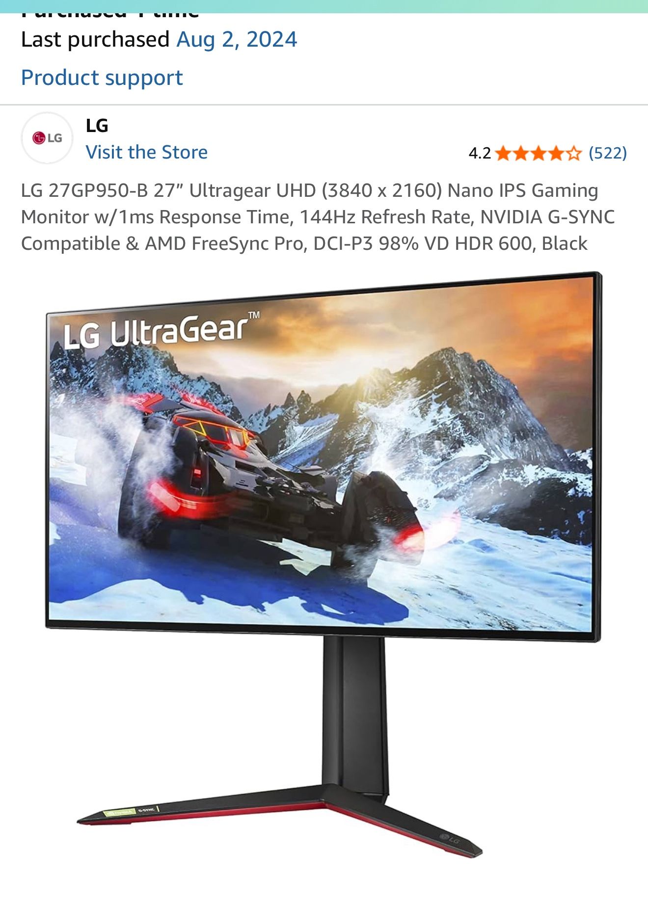 LG 27GP950-B 27” Monitor