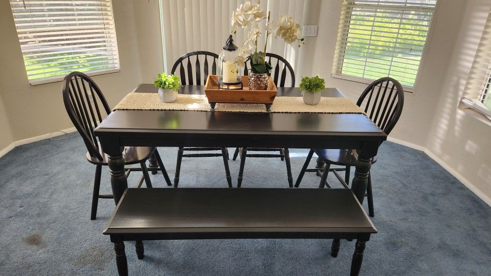 Dining Table With Chairs & Bench