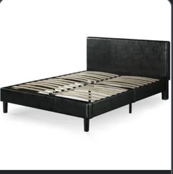 Leather queen size bed frame
