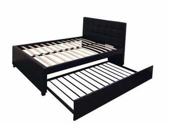 Beautiful brand new full size bedframe with twin trundle