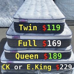 Queen Bamboo Plush Comfort Europillow Top 12inch Matres!!