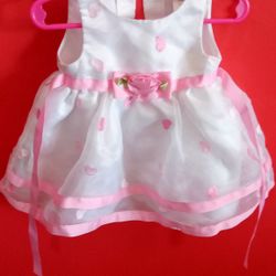 White Dress with Pink Heart's...... CHECK OUT MY PAGE FOR MORE ITEMS