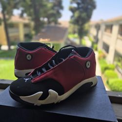 Air Jordan 14 Retro Gym Red Style Black Off-white Men's Size 7