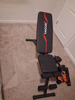 YAGUD Adjustable Weight Bench with Dumbbells