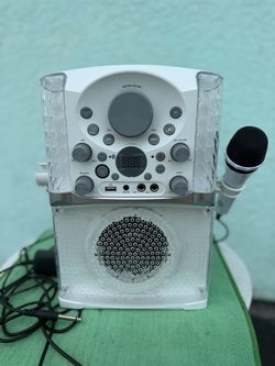 Singing Machine Karaoke System w/ Microphone, Bluetooth, CD, USB & LED Lights