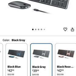 Seenda Wireless Bluetooth Keyboard And Mouse Combo (USB + Dual BT), SKM64-3 Multi-Device Rechargeable Slim Keyboard And Mouse, Compatible For Win 7/8/