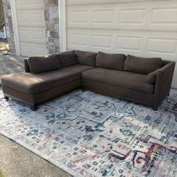 Costco Brown L-Shaped Sectional Sofa - Great Condition