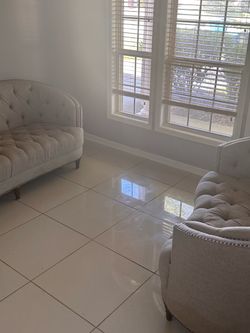 Used Grey tufted couch set from Ashley’s Furniture