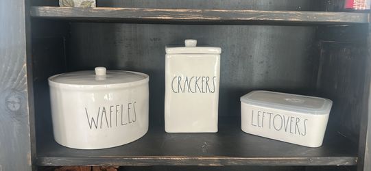 Rae Dunn Ceramic Waffles/ Crackers/ Leftovers.