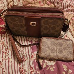 Coach Purse And Credit Card Wallet For Sale $200 Firm Price