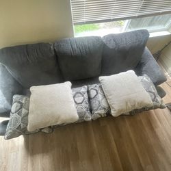 Set Of Grey Couches/Pillows 