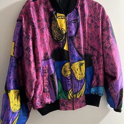 1990s Picasso Silk Jacket Size Med