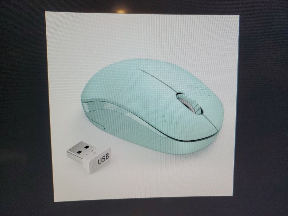 Mint Green Wireless Mouse With USB Reciever