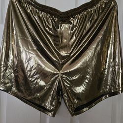 Boxers,  Gold Lamae, new, sz xl $4.00