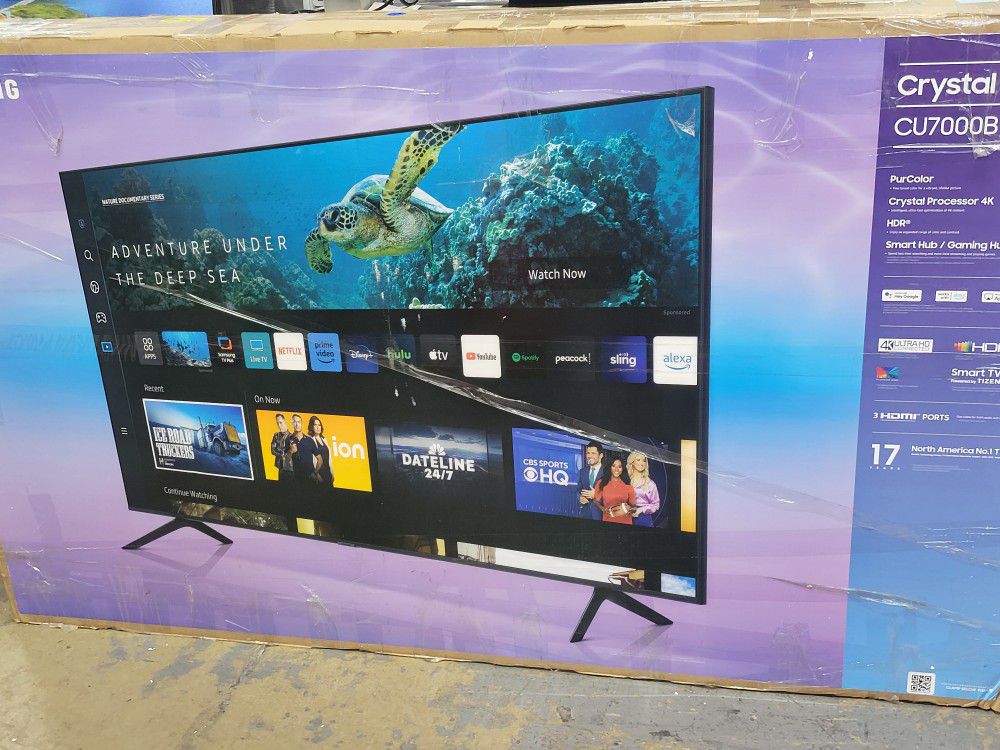 Samsung 75 Inch CU700B Crystal  UHD Tizen HDR10+ Smart HDMI TV