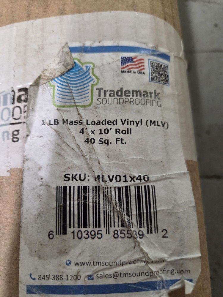 4 ft. x 10 ft. x 1/8 in. 1 lb. Technowall Mass Loaded Vinyl