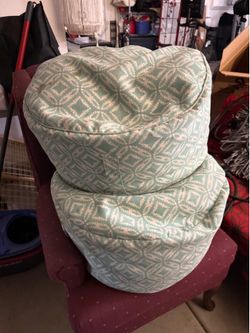 Set of 2 Outdoor Patio Bean Bag Ottomans / Floor Cushions