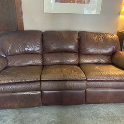 Double Reclining Faux Leather Sofa