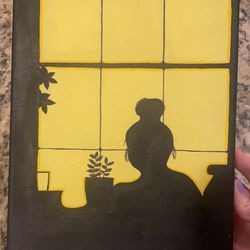 Yellow Silhouette Painting 
