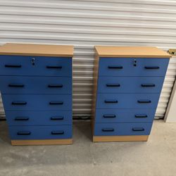 5 Drawer Dressers with a Lock on top drawer - $60 Each.