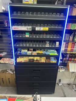 Metal Display With Speed Racks And LED Lights