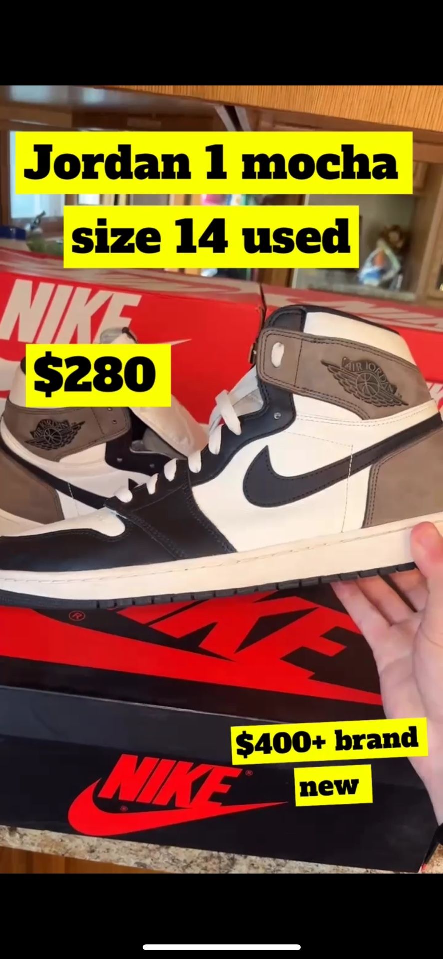 Jordan 1 Mocha Size 14 Used Clean